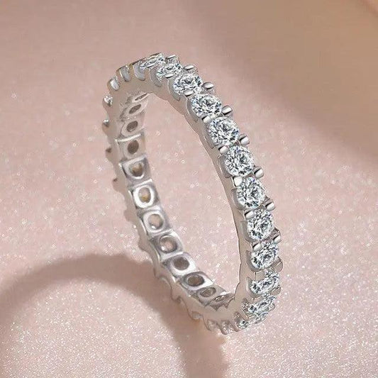 Silver Ring with Zirconia Inlay- Mialla Jewelry
