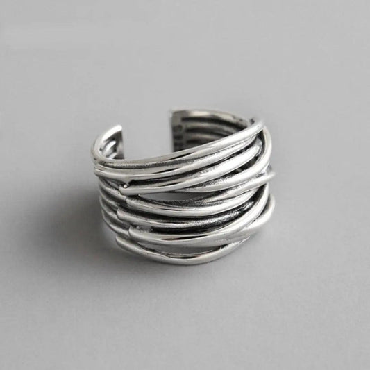 Adjustable silver layer ring- Mialla Jewelry