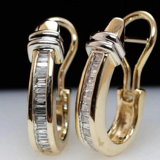 Vintage gold and diamond earrings- Mialla Jewelry