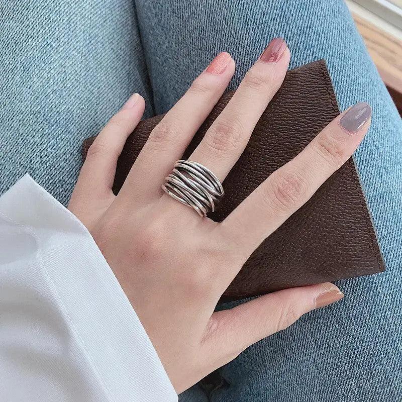 Adjustable silver layer ring- Mialla Jewelry