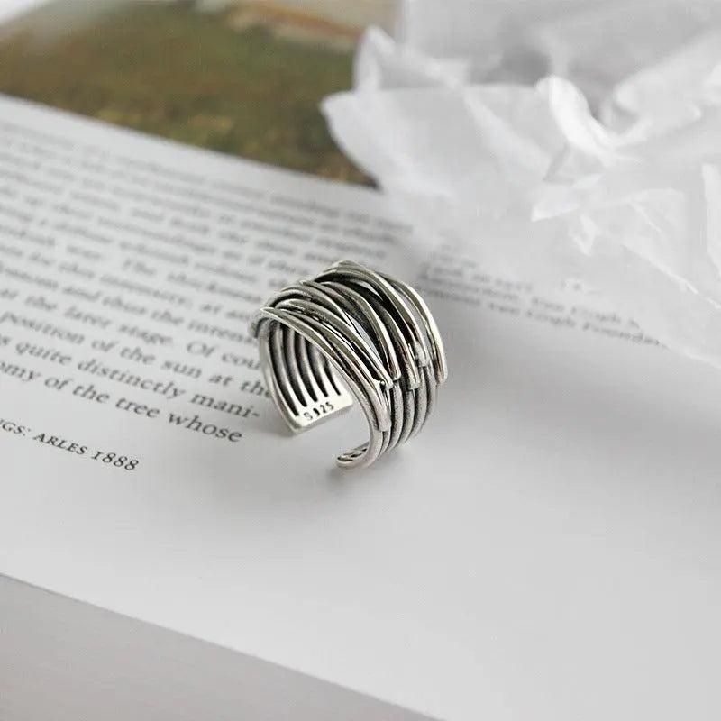 Adjustable silver layer ring- Mialla Jewelry