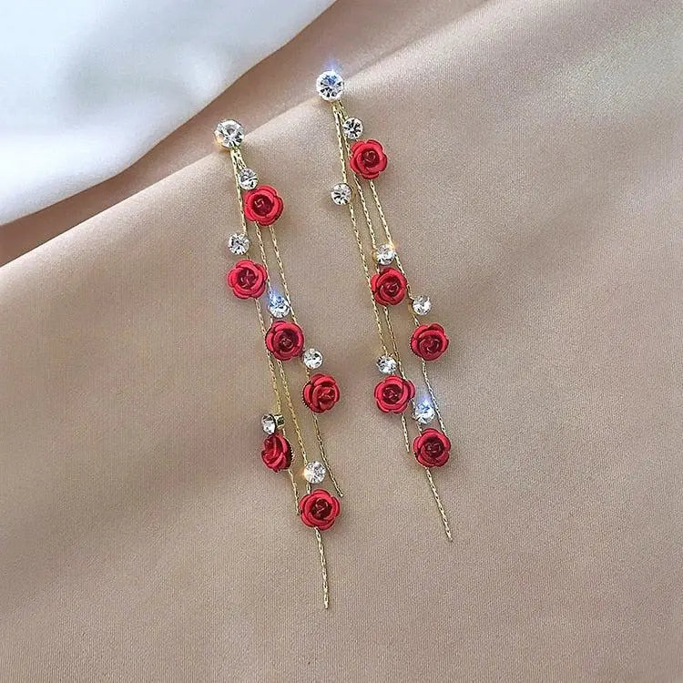 Rose Cascade Earrings- Mialla Jewelry