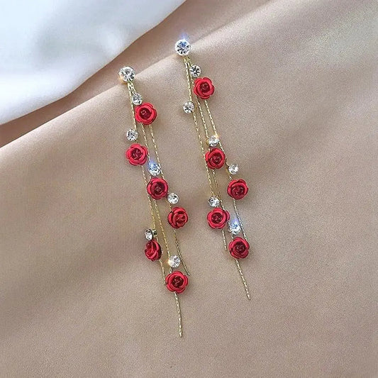 Rose Cascade Earrings- Mialla Jewelry