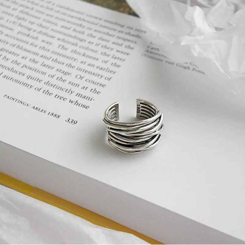 Adjustable silver layer ring- Mialla Jewelry