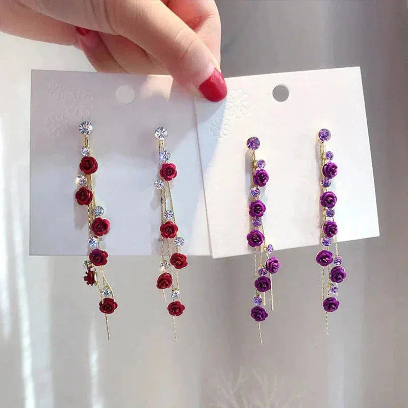 Rose Cascade Earrings- Mialla Jewelry