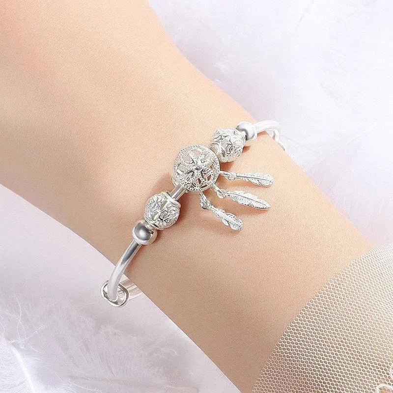 925 Silver Adjustable Dreamcatcher Bracelet- Mialla Jewelry