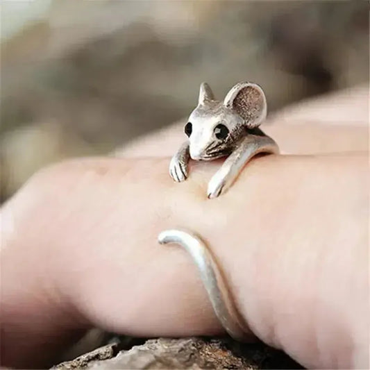 Vintage Silver Mouse Ring- Mialla Jewelry