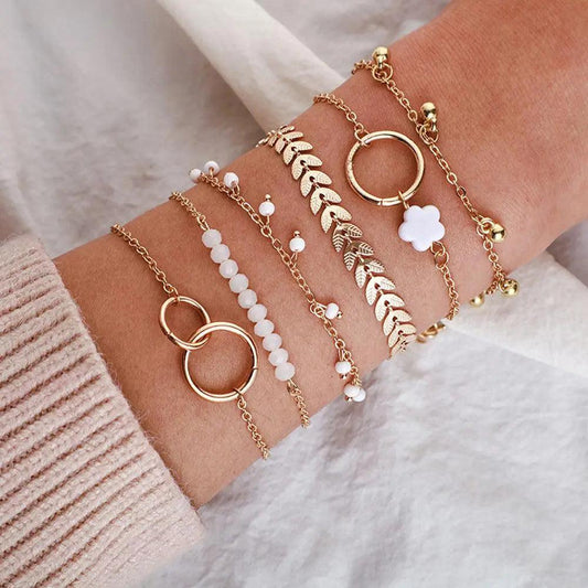 Pack of Boho Bracelets in Gold- Mialla Jewelry