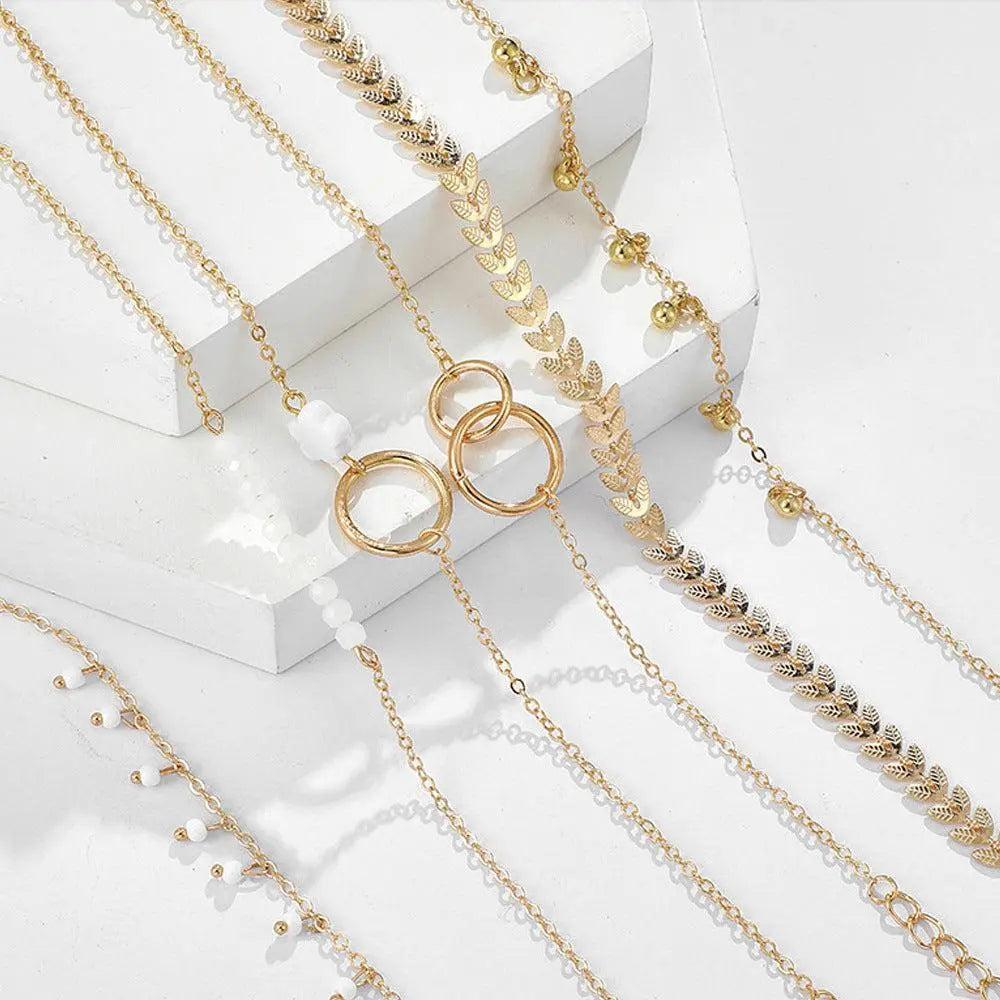 Pack of Boho Bracelets in Gold- Mialla Jewelry