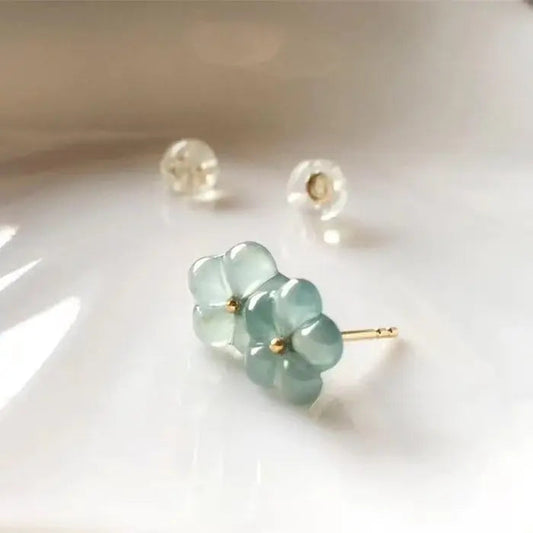 Vintage Turquoise Crystal Flower Earrings- Mialla Jewelry