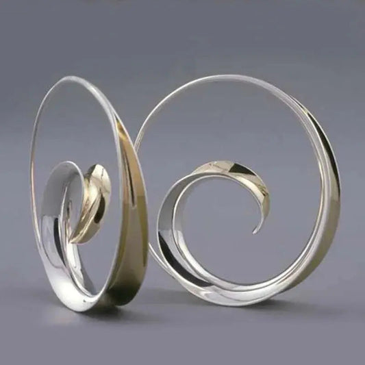 Vintage earrings with spiral waves- Mialla Jewelry