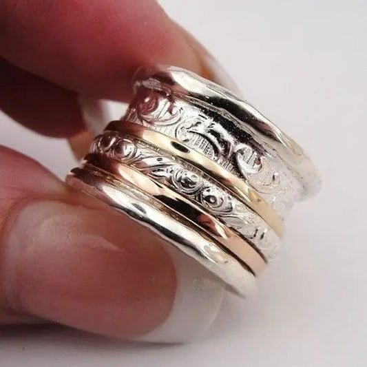 Vintage Gold and Silver Ring- Mialla Jewelry