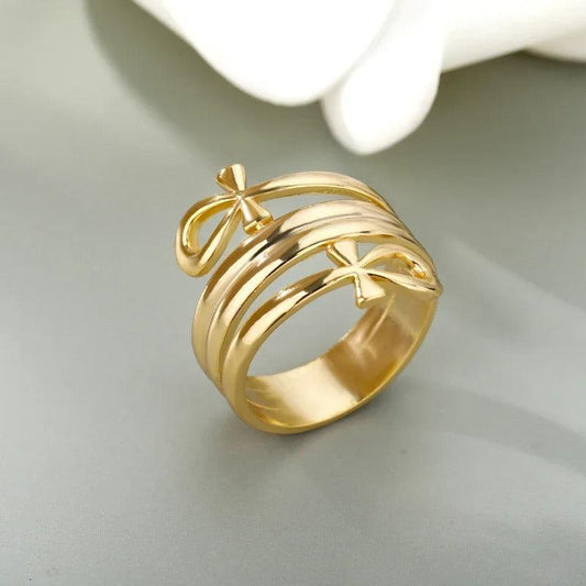Gold Open Loop Faith Ring- Mialla Jewelry