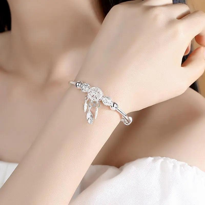 925 Silver Adjustable Dreamcatcher Bracelet- Mialla Jewelry